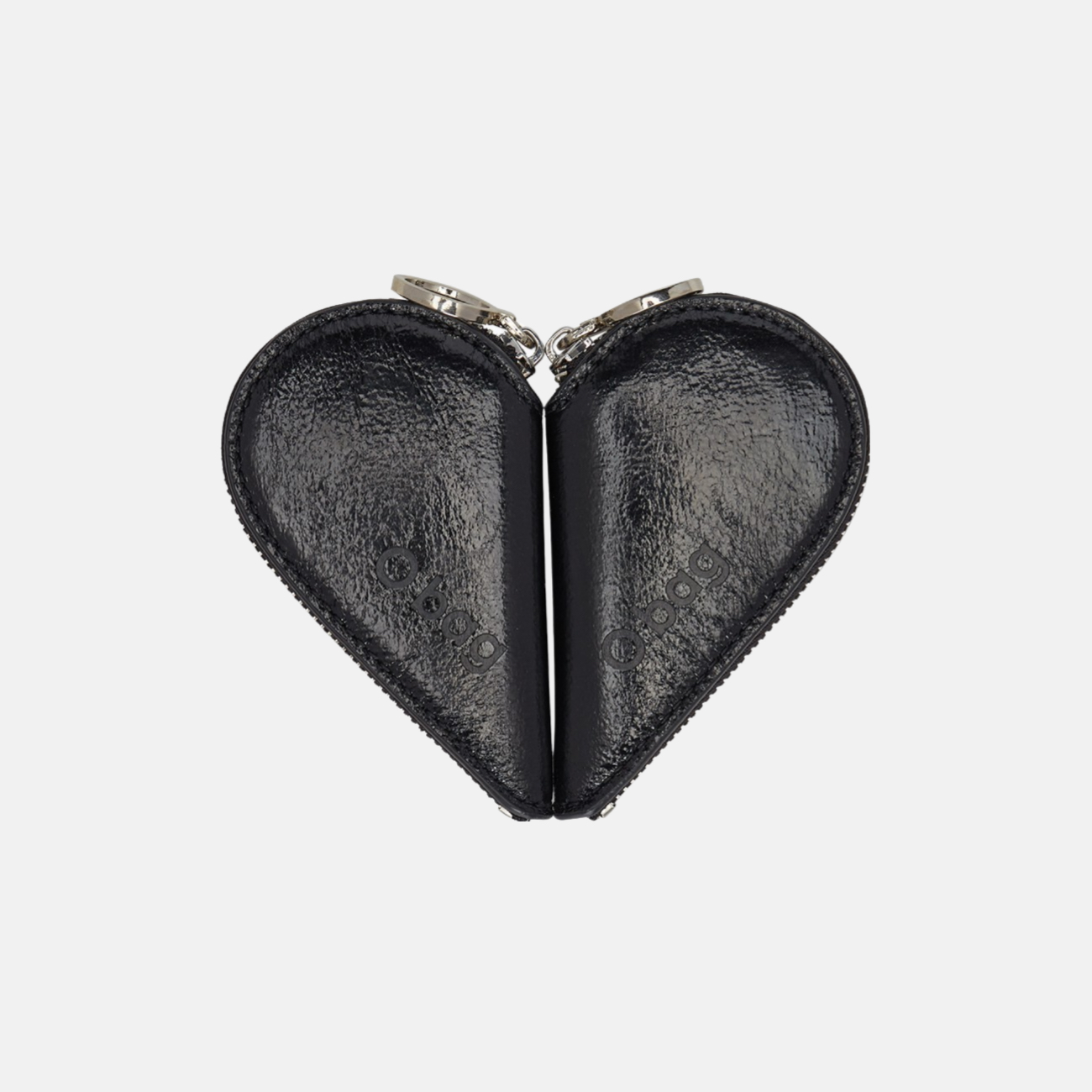 Caroline bölünebilir kalp şekilli ışıltılı siyah bozuk para cüzdanı